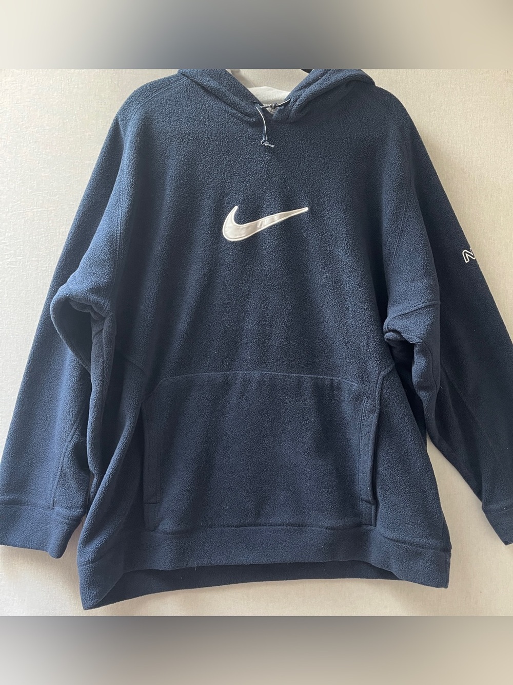 Nike Club Fleece Pullover Hoodie White Swoosh Logo Sportswear Sweatshirt XXL